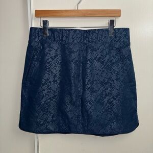 Orvis Navy Mini Skirt with Subtle Jacquard Texture NWOT